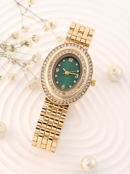 The Mounted Gem Oval Watch - Emerald Green