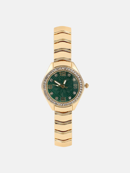 The Arch Chain Round Watch - Emerald Green