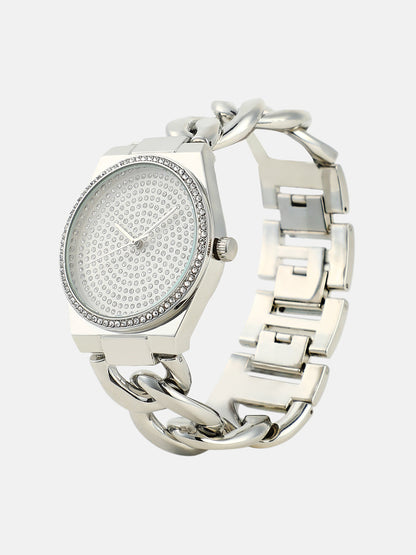 The Supernova Chunkylink Cushion Watch - Metallic Silver