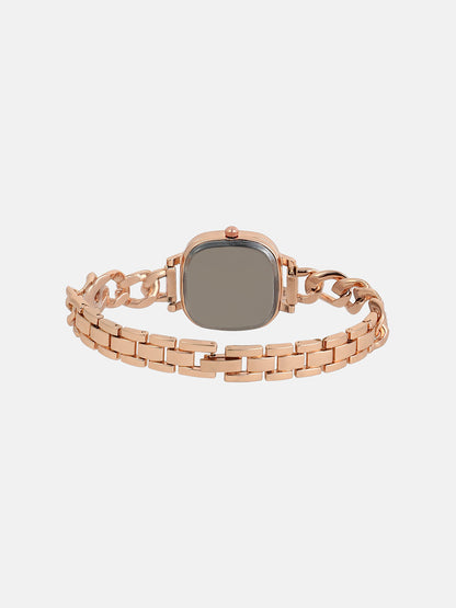 The Celeste Chainlink Square Watch - Rose Gold