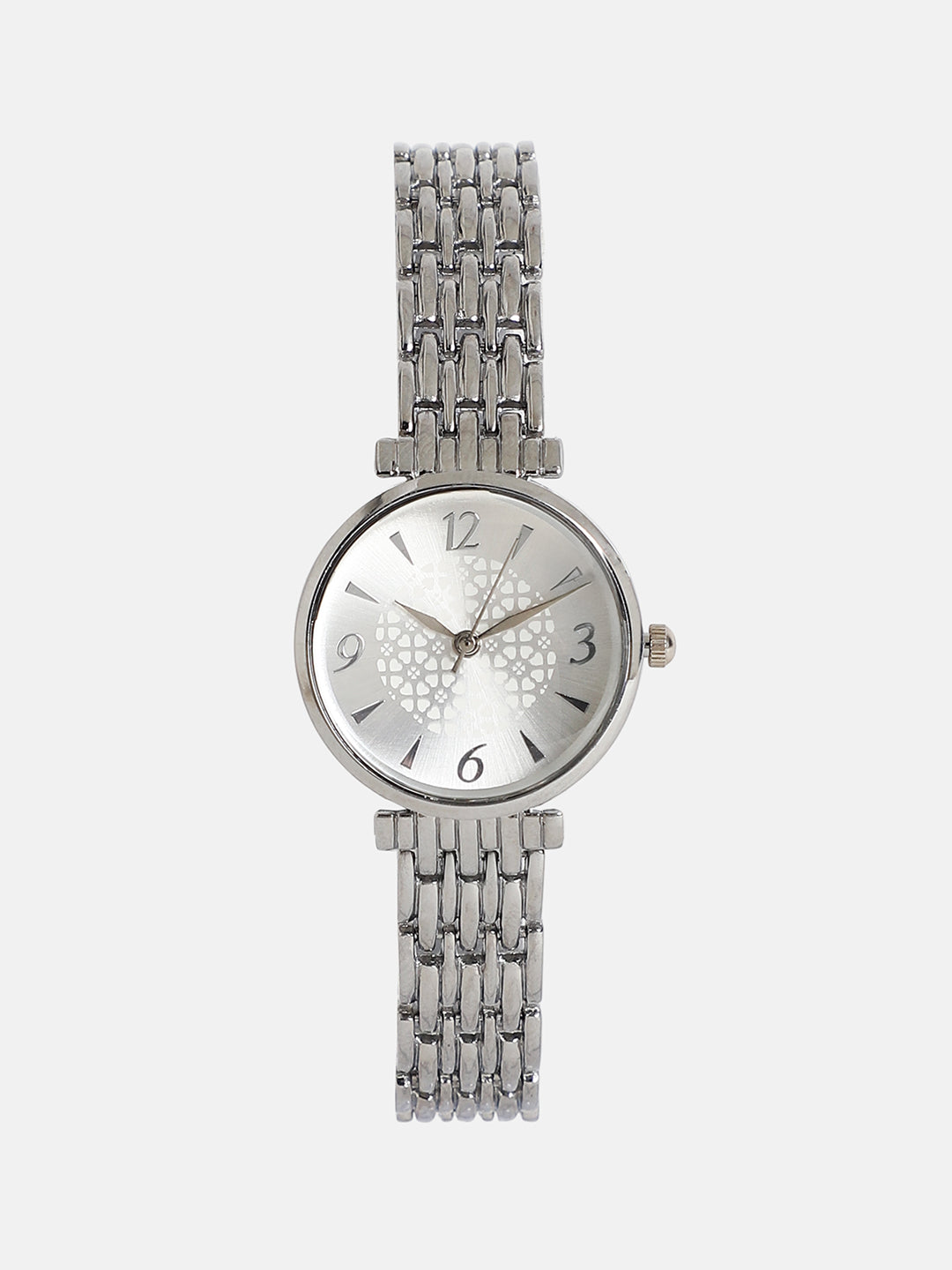 The Noe Round Watch - Metallic Silver