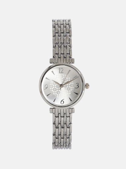 The Noe Round Watch - Metallic Silver