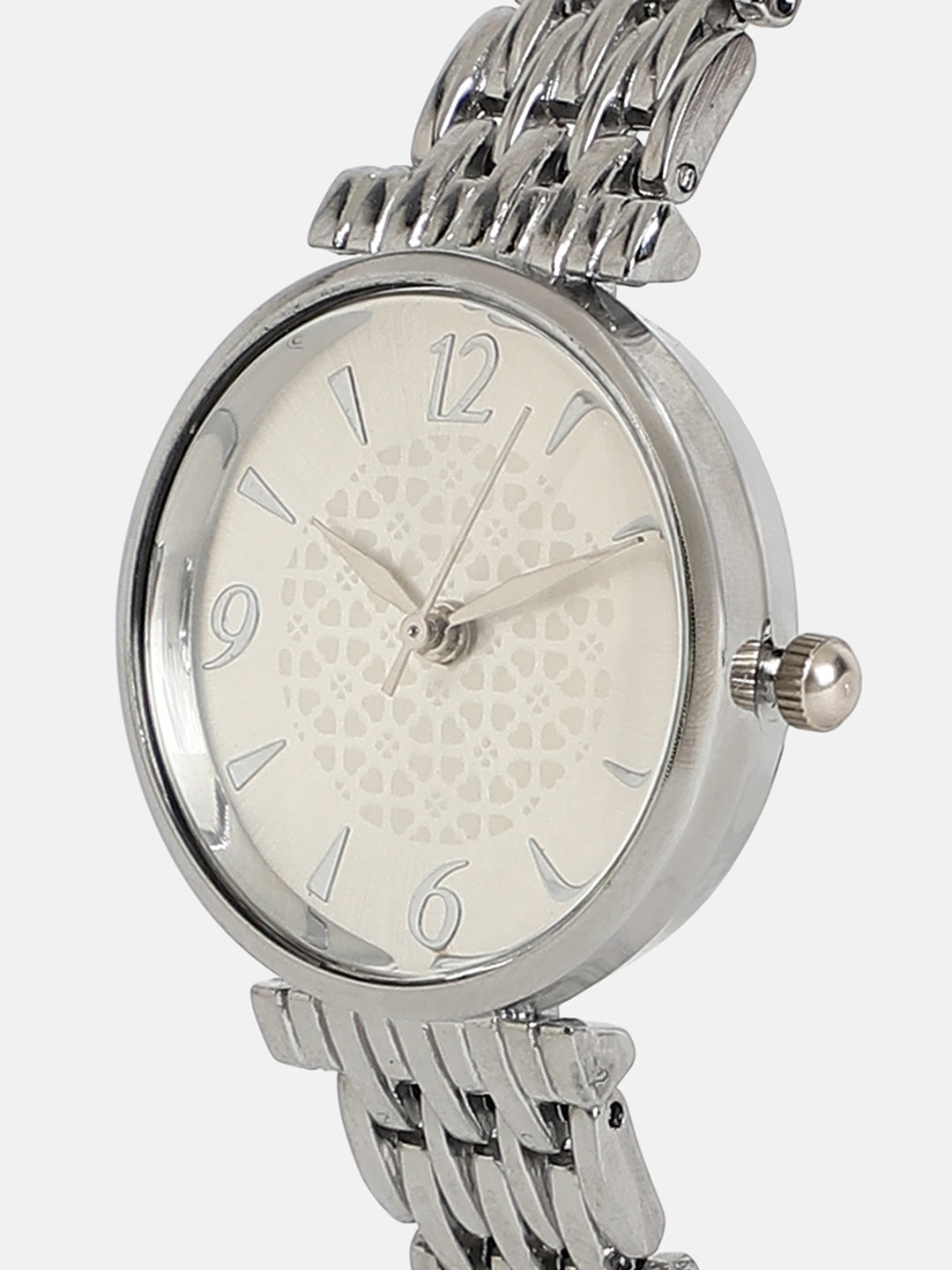 The Noe Round Watch - Metallic Silver