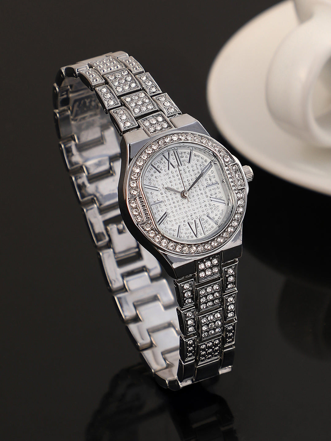 The Helios Cushion Watch - Metallic Silver