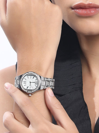 The Helios Cushion Watch - Metallic Silver