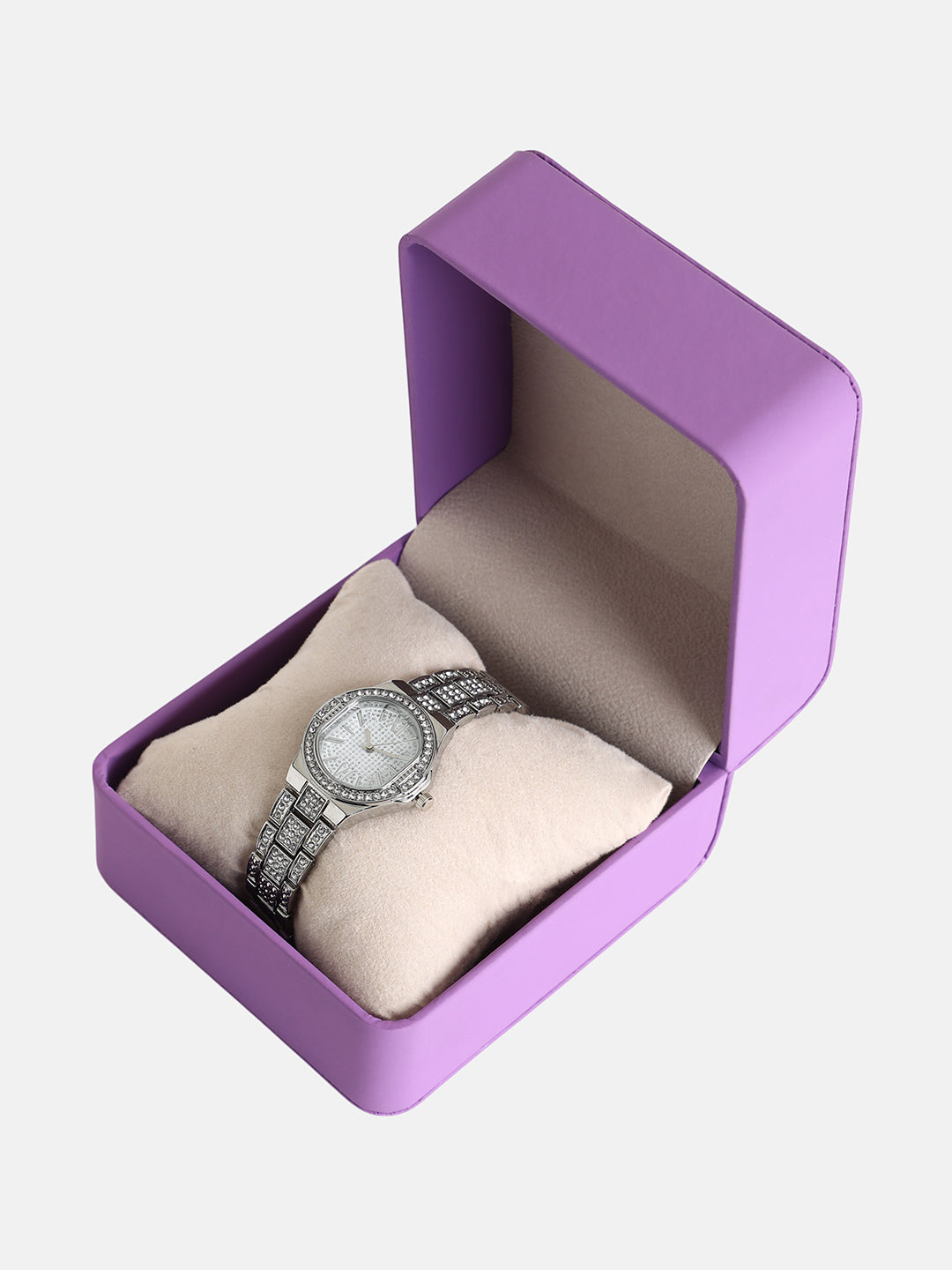 The Helios Cushion Watch - Metallic Silver