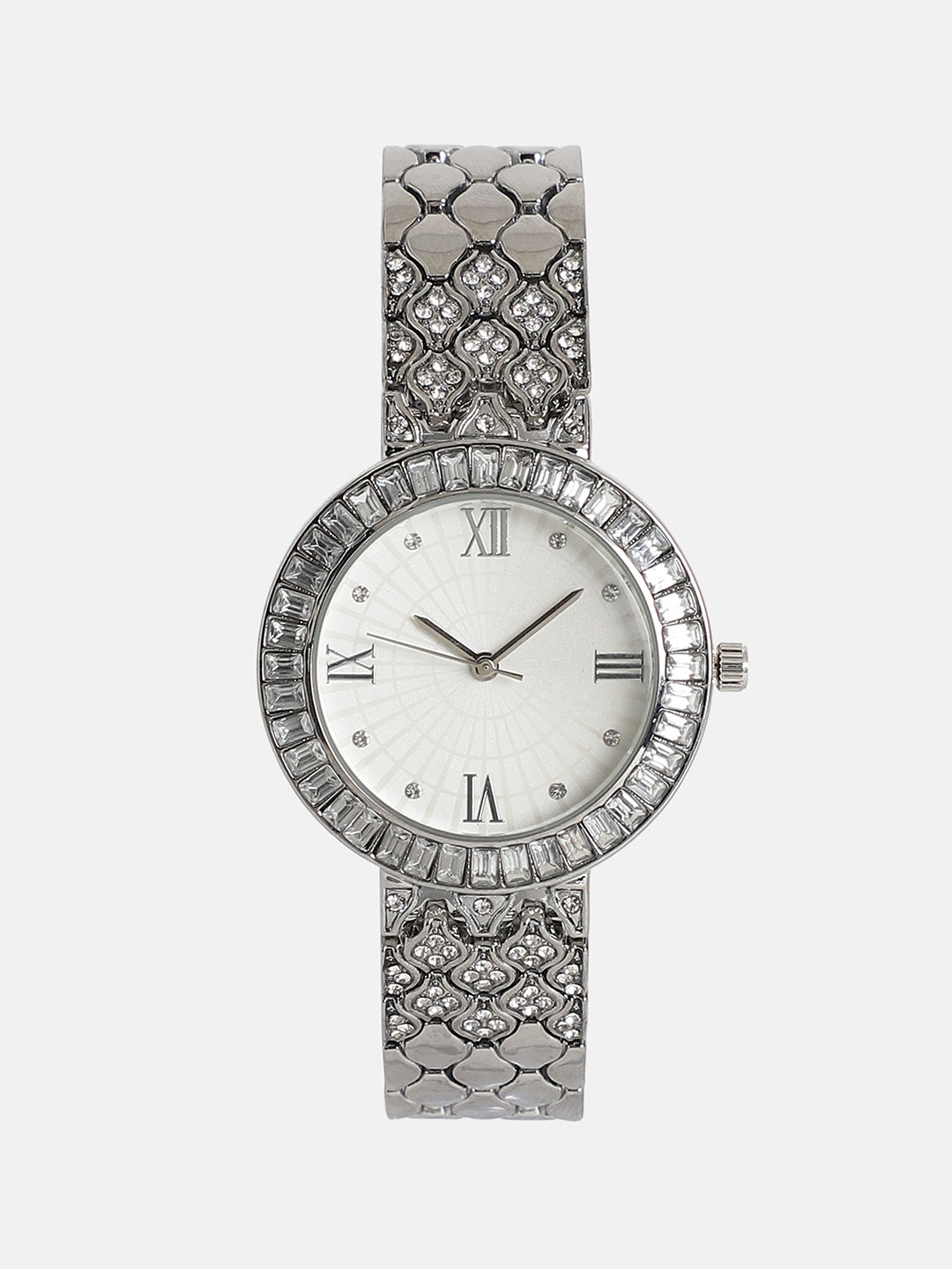 The Bijou Ophidian Round Watch - Metallic Silver