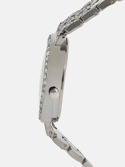 The Bijou Ophidian Round Watch - Metallic Silver