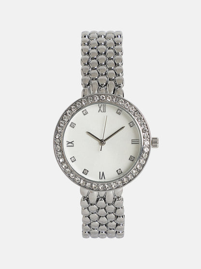 The Aphrodite Round Watch - Metallic Silver