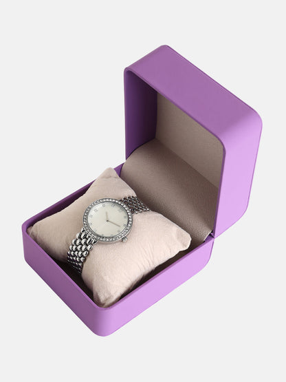 The Aphrodite Round Watch - Metallic Silver