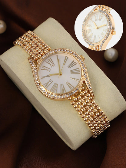 The Roman Dotted-Swirl Round Watch