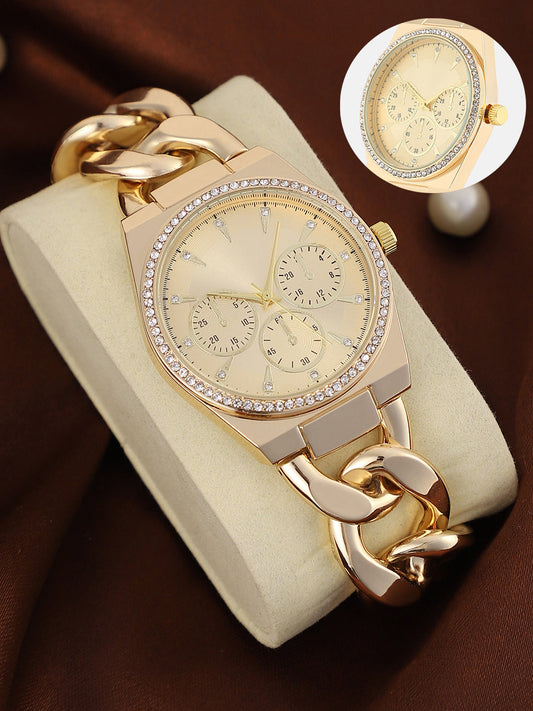 The Three-Dial Chunkylink Cushion Watch