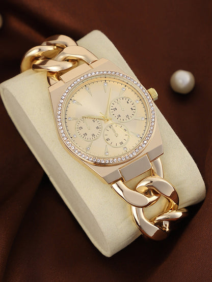 The Three-Dial Chunkylink Cushion Watch