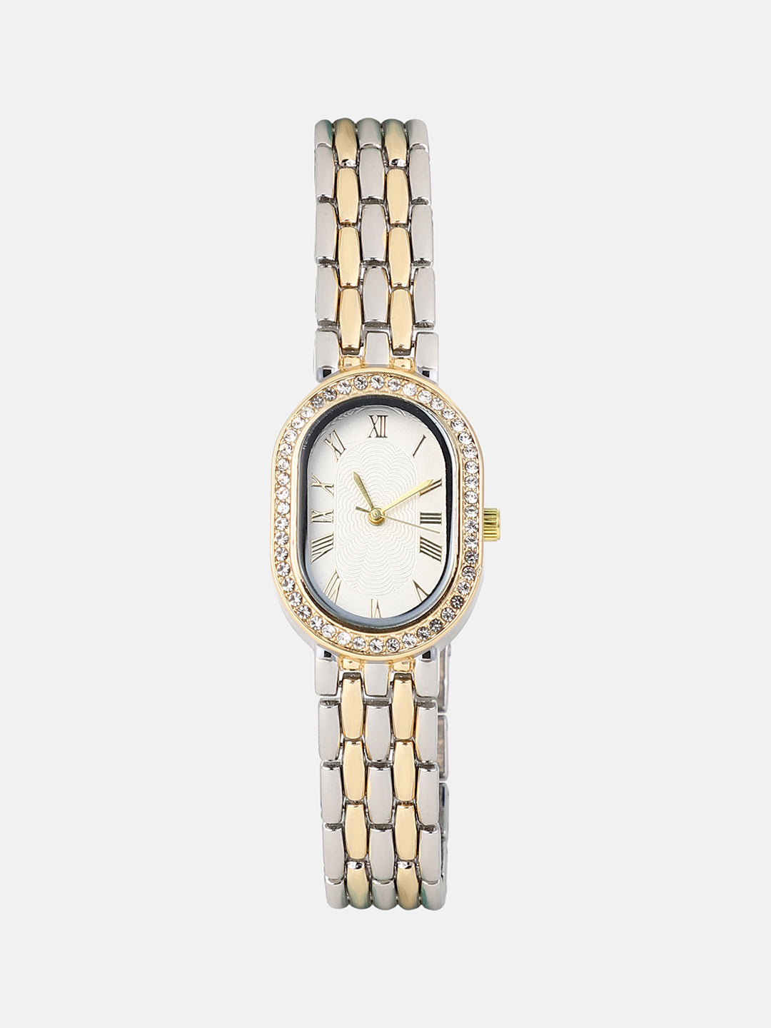 The Vivienne Roman Oblong Watch - Metallic Silver & California Gold
