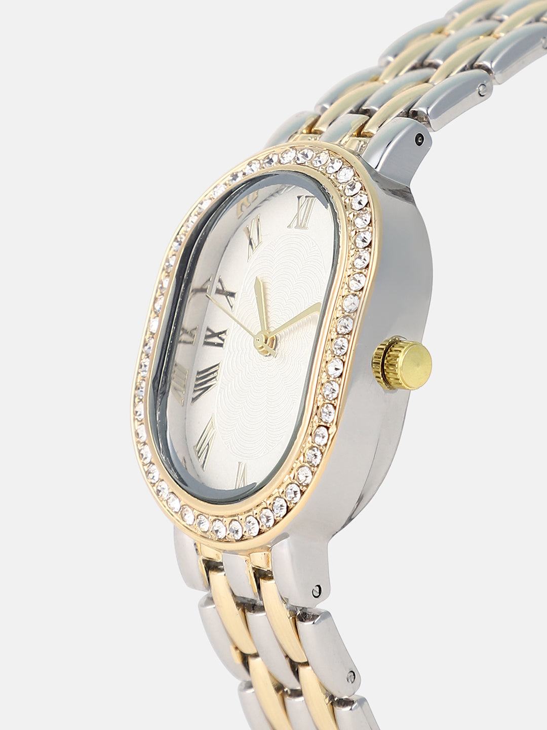 The Vivienne Roman Oblong Watch - Metallic Silver & California Gold
