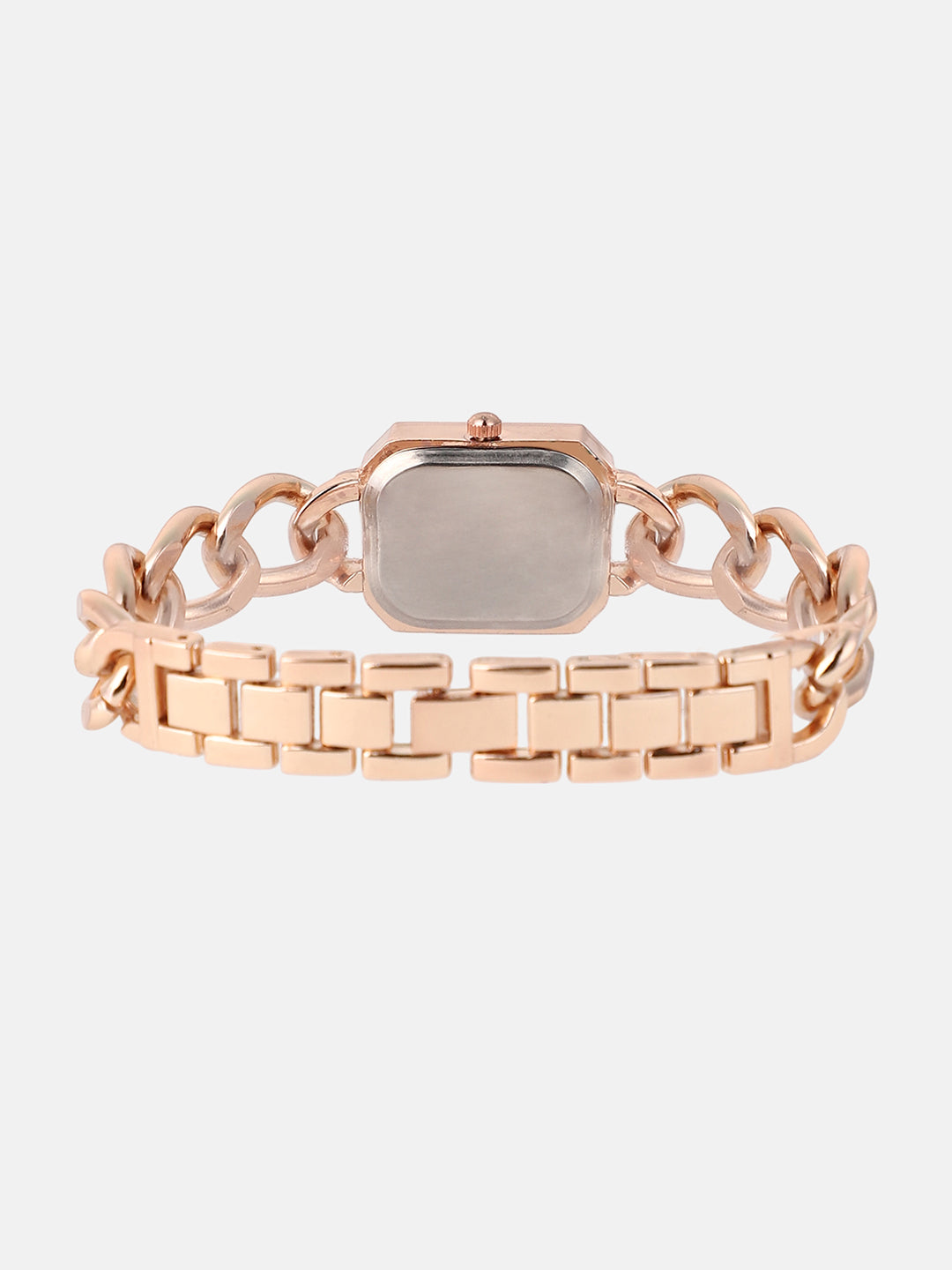 The Chainlink Gem Rectangular Watch - Rose Gold