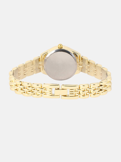 The Slim Ribbed H-Link Round Watch - Emerald Green