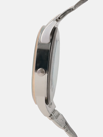 The Roman Daytime Round Watch - Rose Gold & Metallic Silver