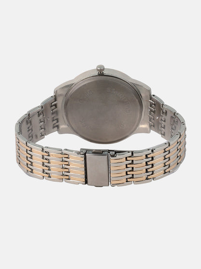 The Roman Daytime Round Watch - Rose Gold & Metallic Silver