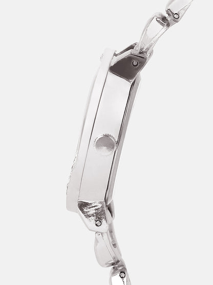 The Luraith-Gem Round Watch - Metallic Silver