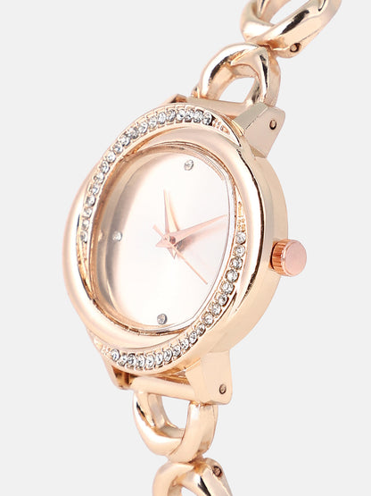 The Luraith-Gem Round Watch - Champayne Gold