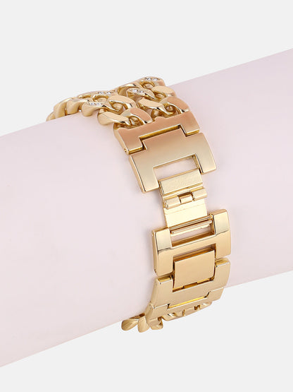 The Dual-Chainlink Roman Round Watch - California Gold