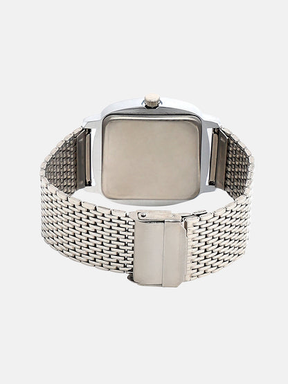 The Pavement Square Watch - Metallic Silver