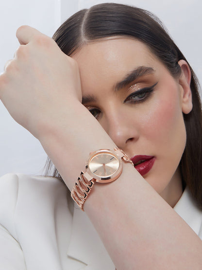 The Commute Round Watch - Rose Gold
