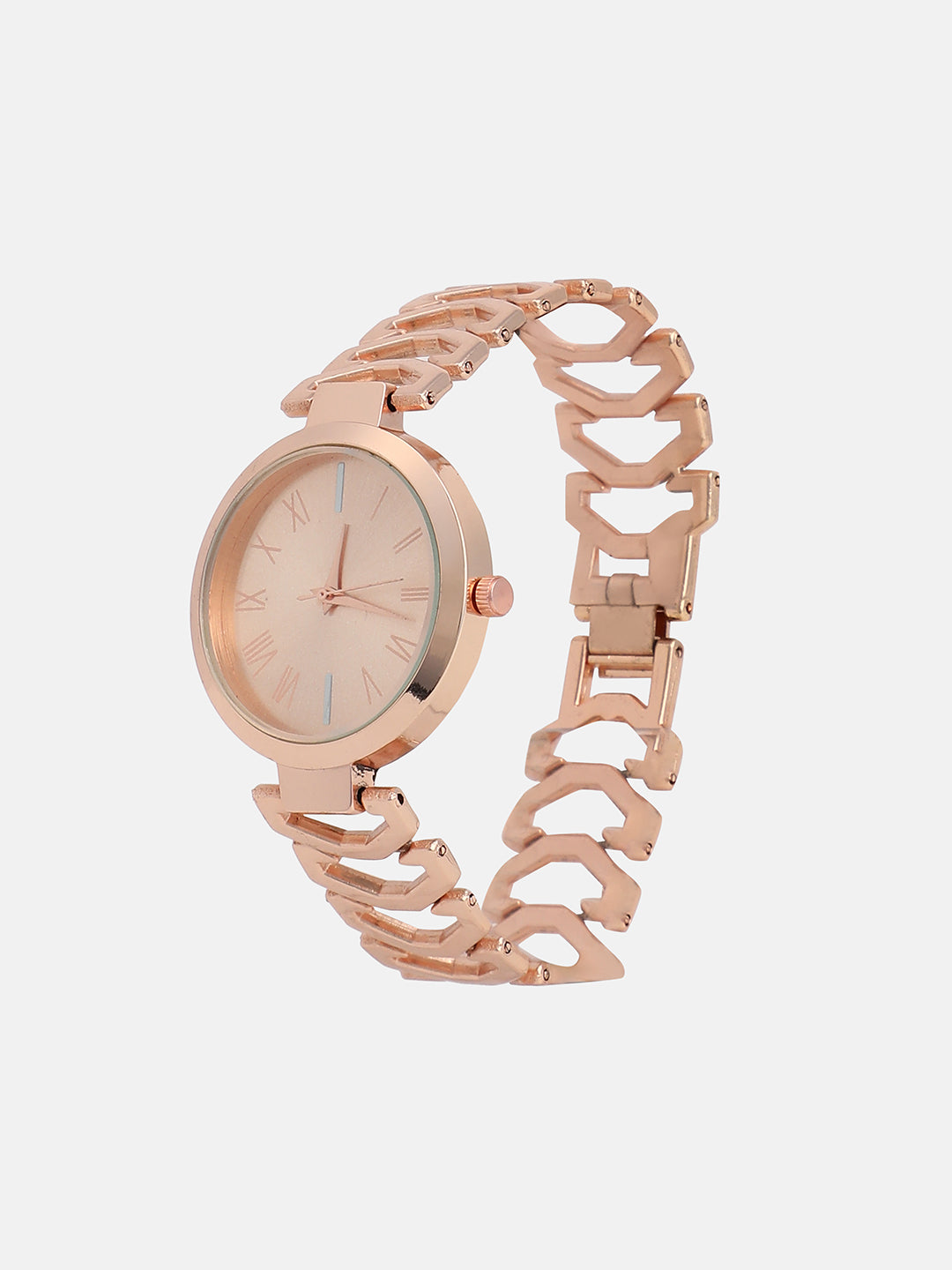 The Commute Round Watch - Rose Gold