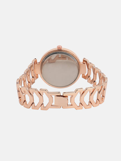The Commute Round Watch - Rose Gold