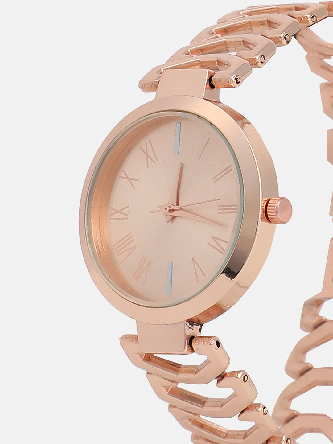 The Commute Round Watch - Rose Gold