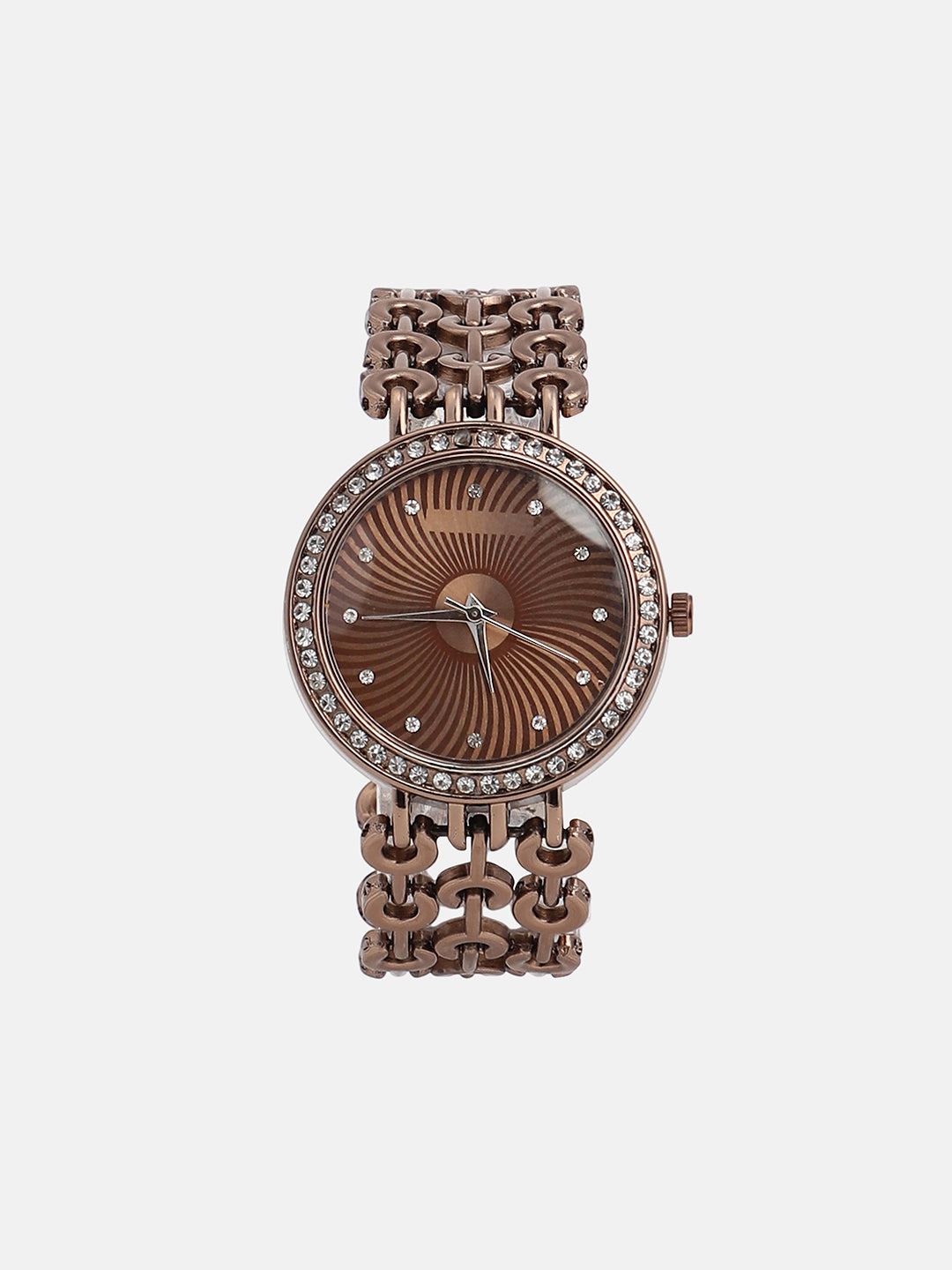 The Chainlink Round Watch - Taupe Brown