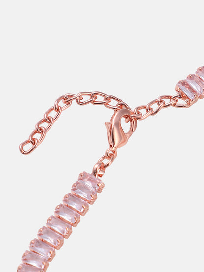 The Crystalized Wrap Round Watch - Rose Gold (Crystal Silver Stone)