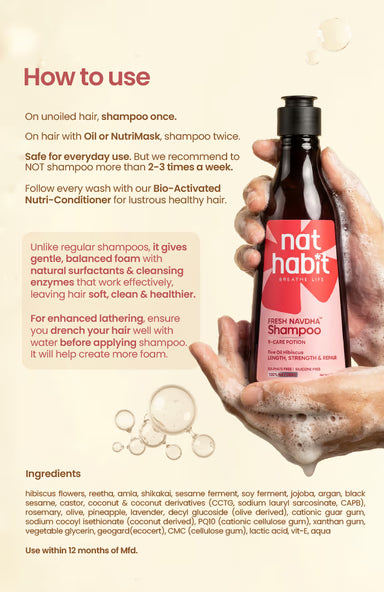 nat Habit FRESH NAVDHA Five Oil Hibiscus SHAMPOO 225 ml