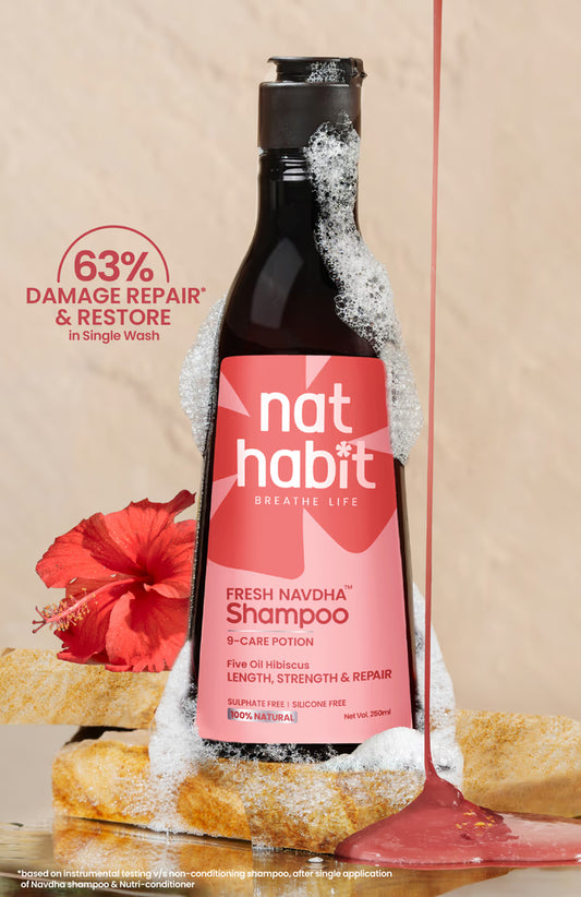 nat Habit FRESH NAVDHA Five Oil Hibiscus SHAMPOO 225 ml