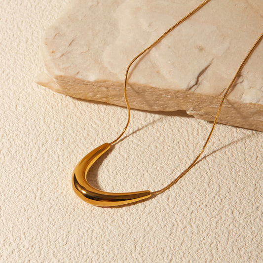 Golden Boomerang Necklace JLTN1187 Just Lil Things