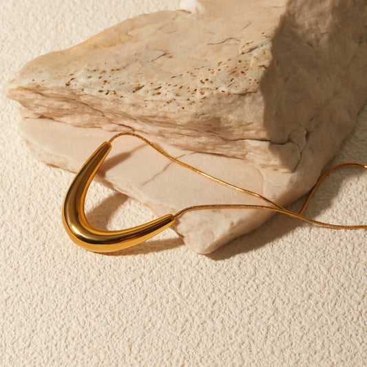 Golden Boomerang Necklace JLTN1187 Just Lil Things