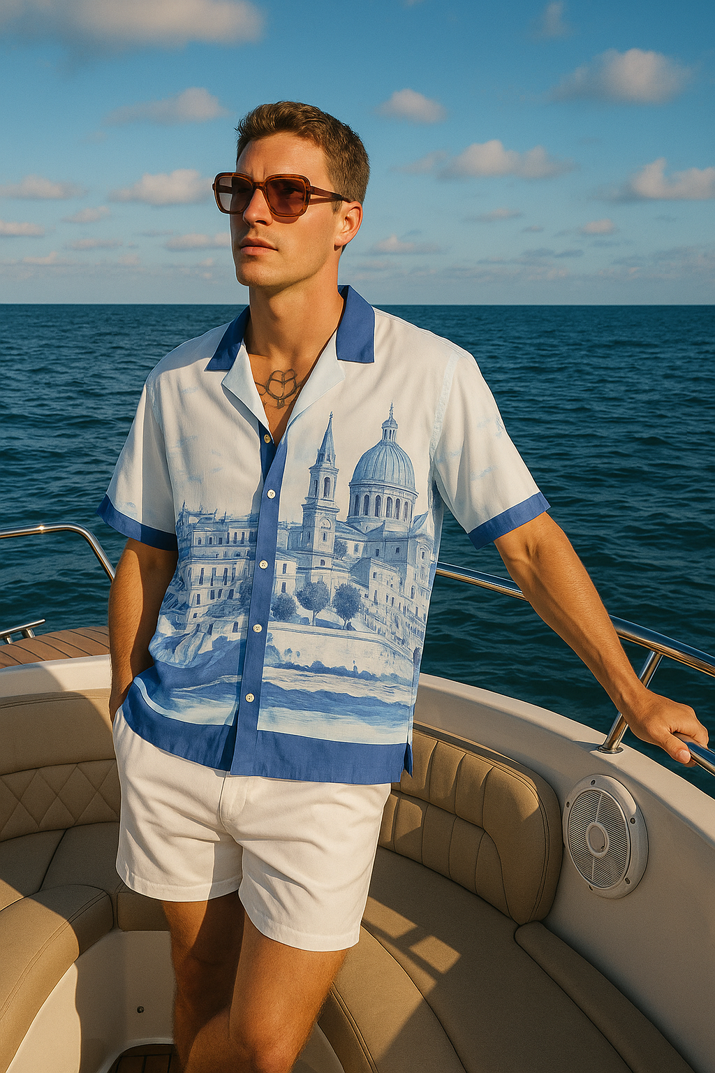 Amalfi Coast Italy Resort Collar Shirt