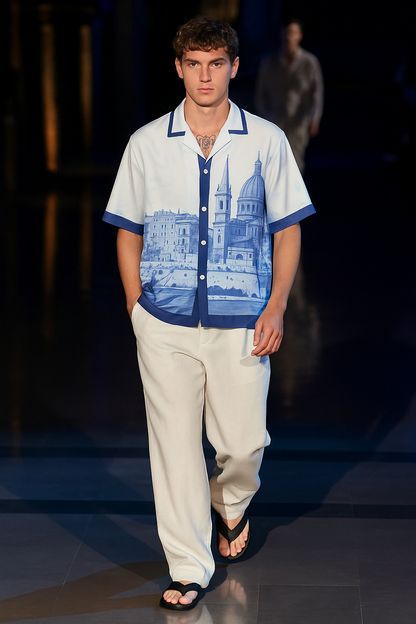 Amalfi Coast Italy Resort Collar Shirt