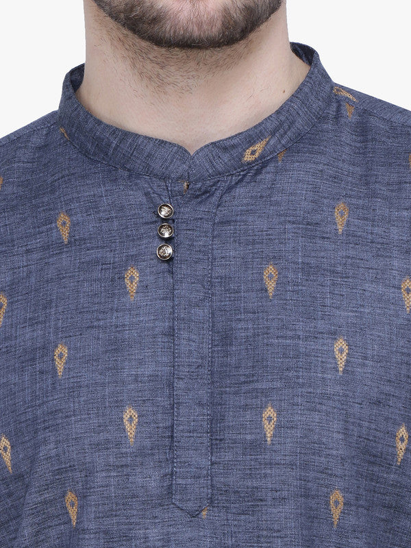Kuons Avenue Men's Charcoal Black Lyocell Short Kurta