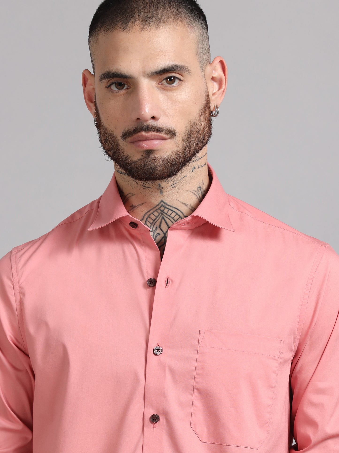 Breeze Pink Solid Satin Shirt