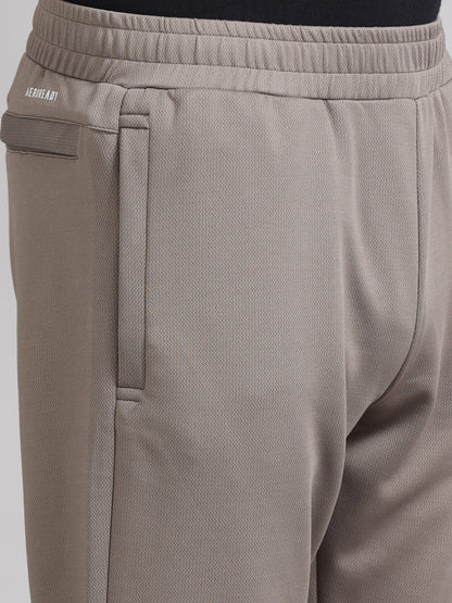 Men Regular Fit Mid-Rise Beige Track Pant