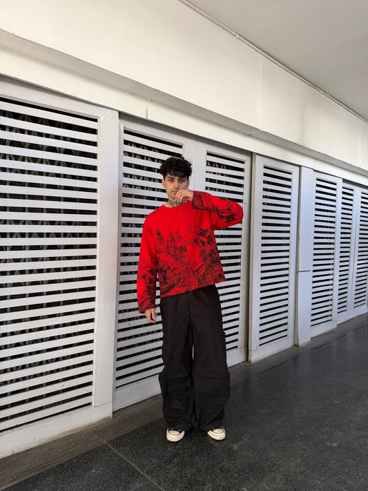 Redline Oversized Long Sleeve Tee