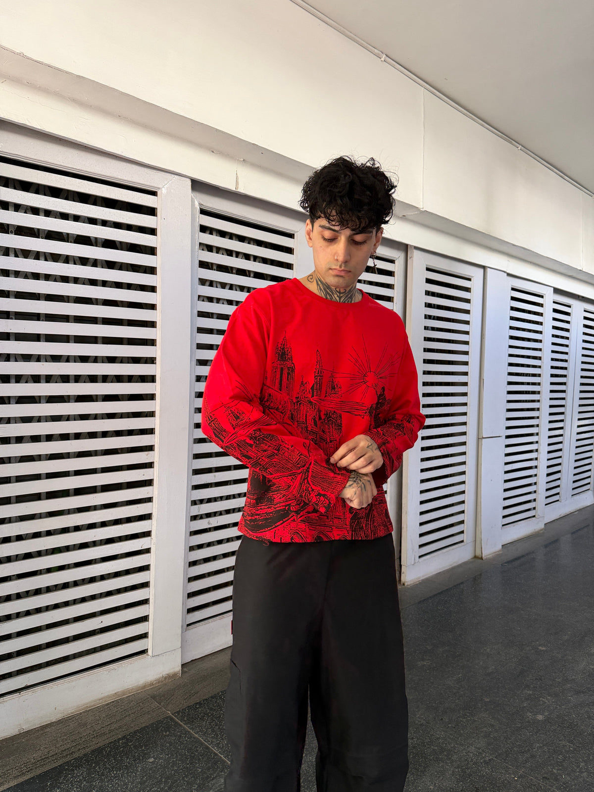 Redline Oversized Long Sleeve Tee