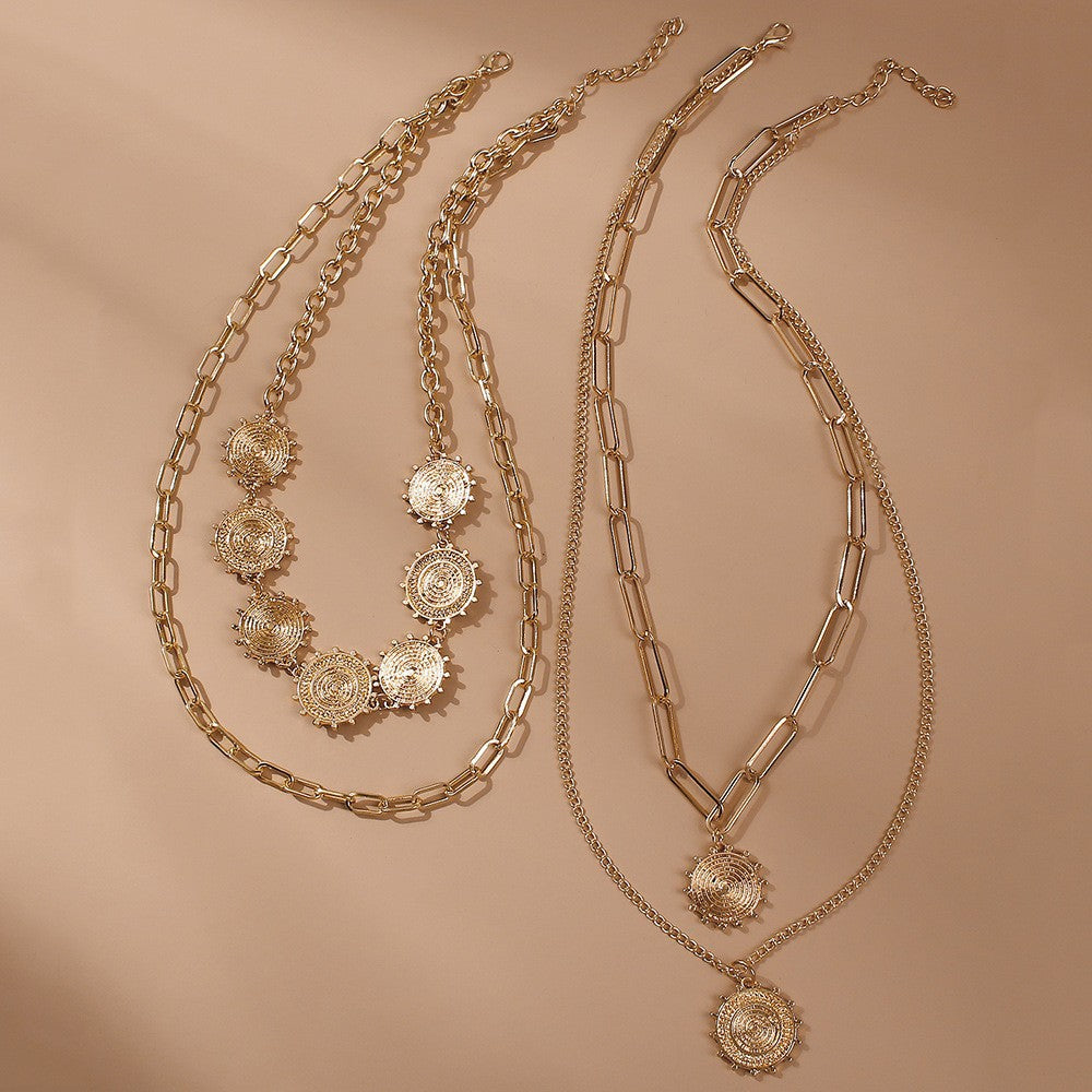 Multi-Layered Gear-like Chain Necklace JLTN0728 Just Lil Things
