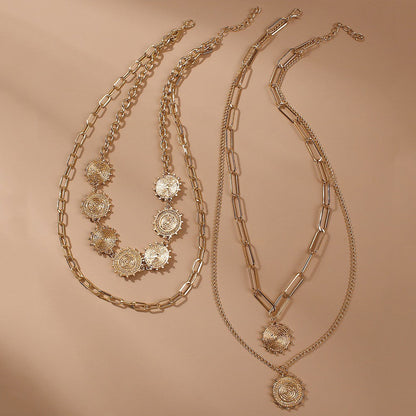Multi-Layered Gear-like Chain Necklace JLTN0728 Just Lil Things