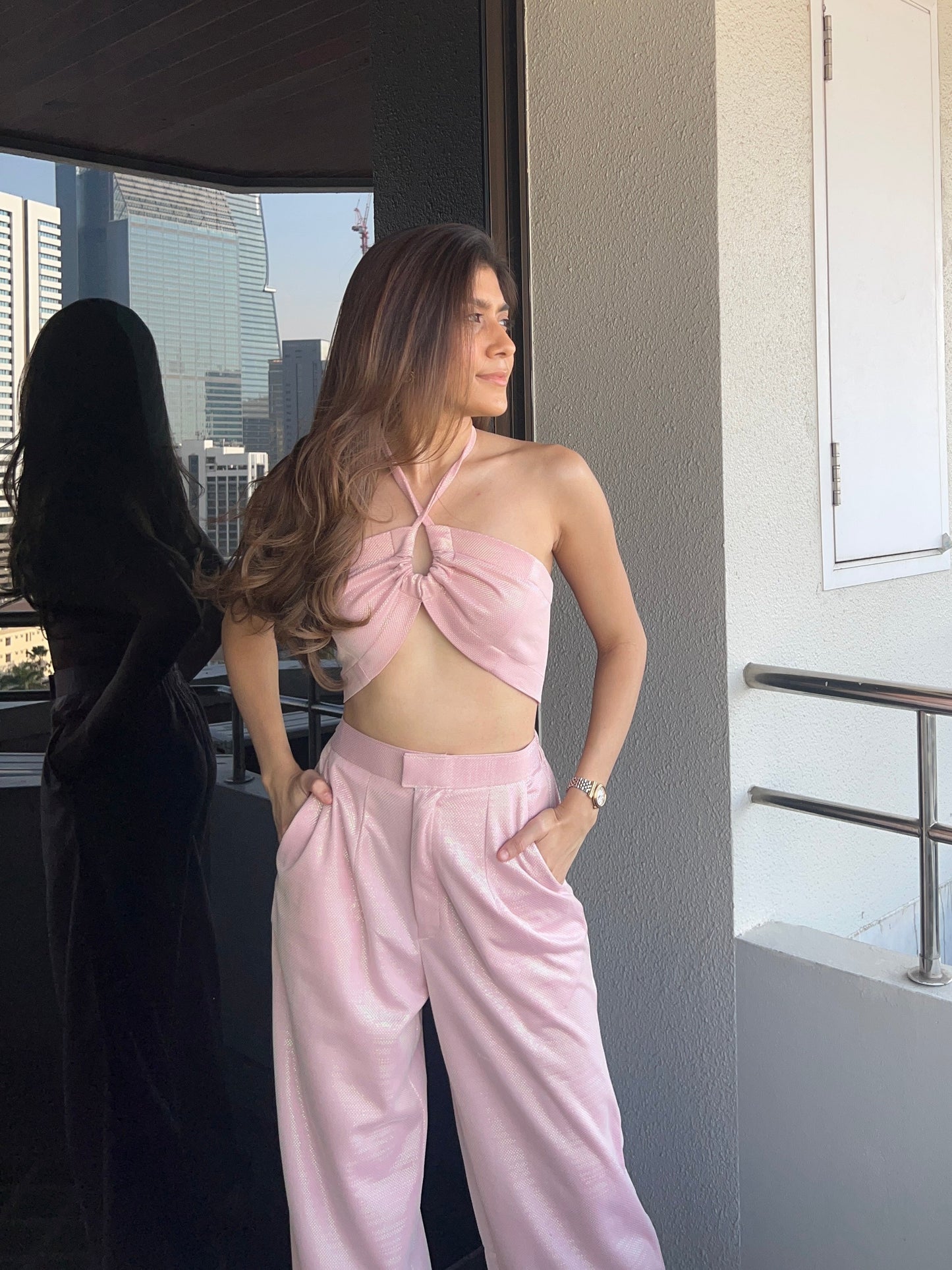 Rosé Shimmer Top