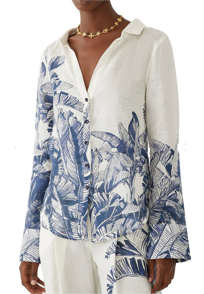 Palm Arena Wide Leg Pant-Shirt Set De Novoo