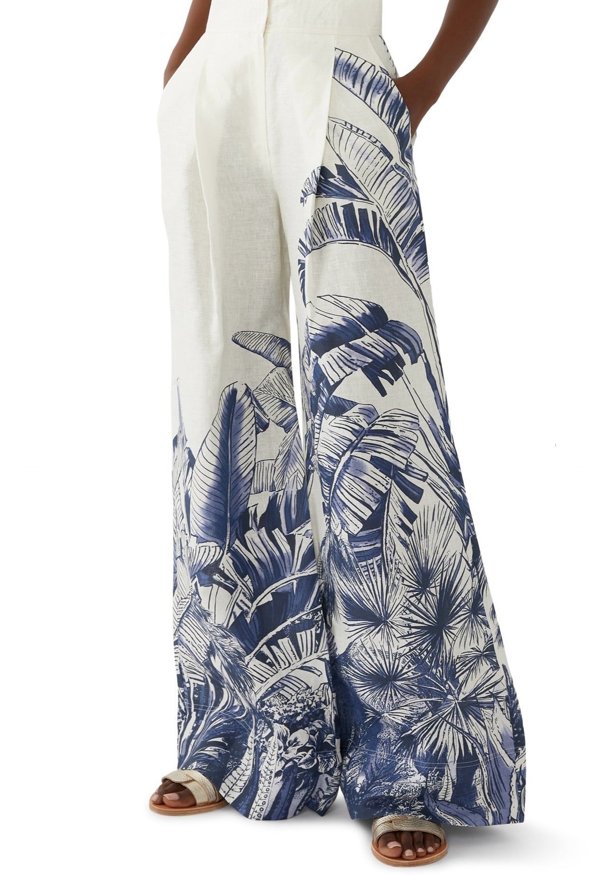 Palm Arena Wide Leg Pant-Shirt Set De Novoo