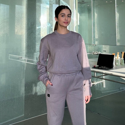 Ultra Soft Cropped Cotton Sweatshirt